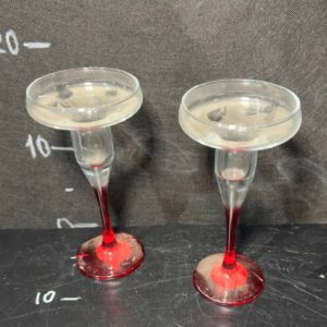 Підсвічник скло прозоро-червоне