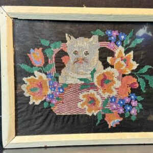 Картина вишивка "Кіт"