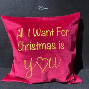 Подушка червона з написом