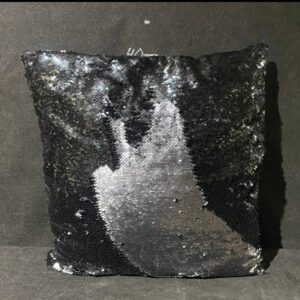 Подушка чорна паетки