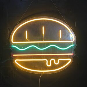 Неон вивіска "гамбургер"