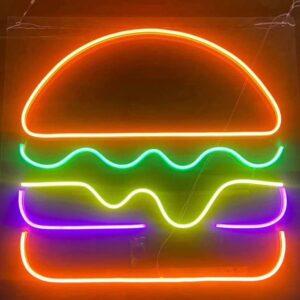 Неон вивіска "бургер"